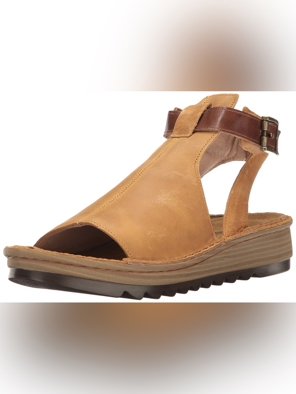 Naot Verbena Leather Ankle Strap Open Toe Comfort Wedge Sandals Tan Brown EU 40 - Picture 2 of 13
